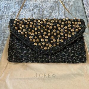 Fall J.Crew Collection Tweed Chain Purse Bag/clutch date night